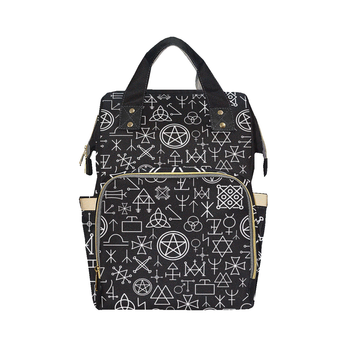 Pentagram Pattern Print Design A02 Diaper Bag Backpack