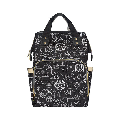 Pentagram Pattern Print Design A02 Diaper Bag Backpack