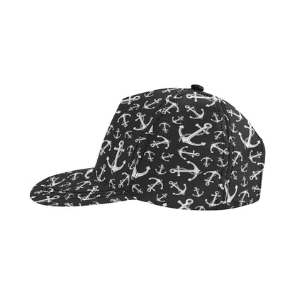 Anchor Black White Snapback Cap