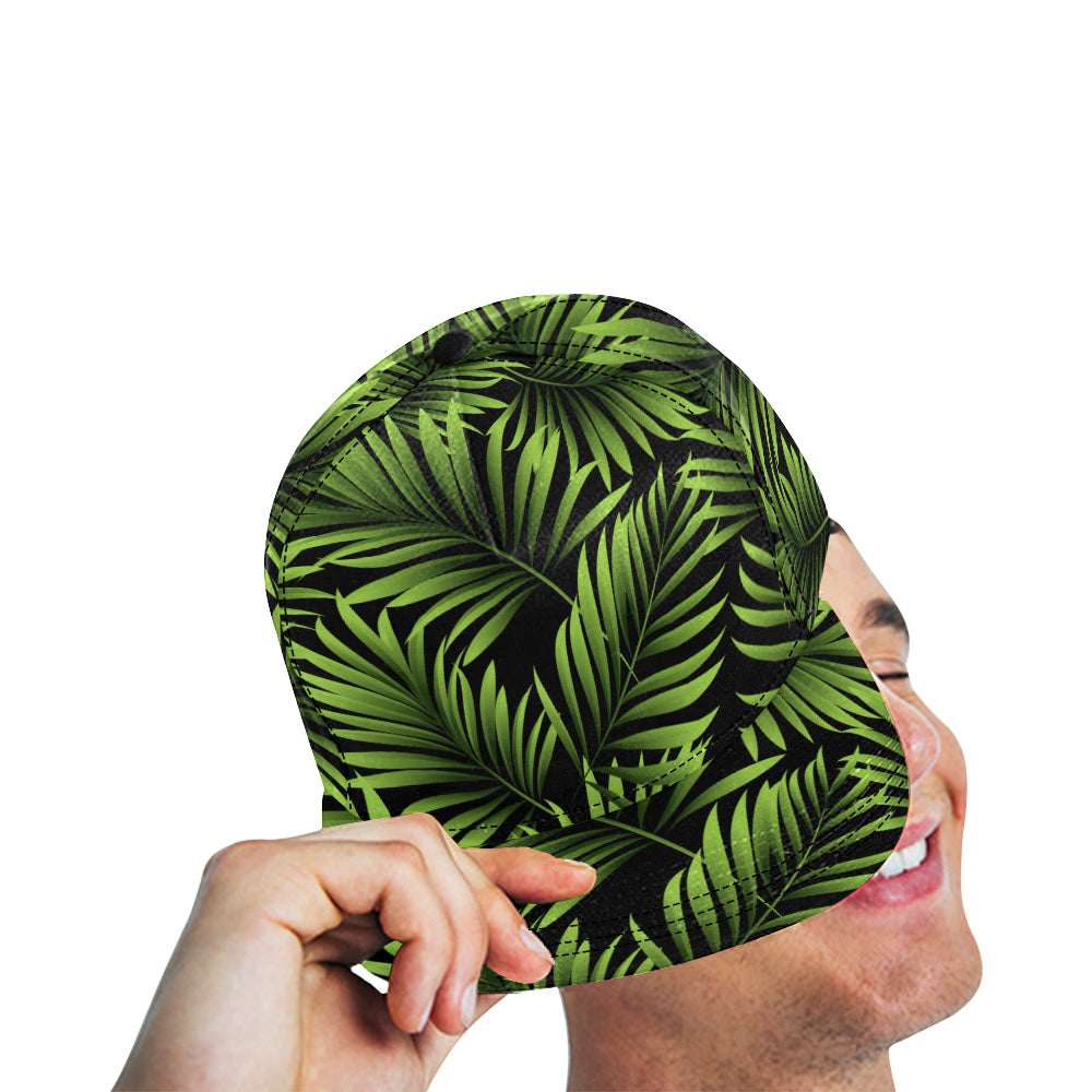 Green Neon Tropical Palm Leaves Snapback Cap