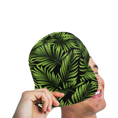 Green Neon Tropical Palm Leaves Snapback Cap