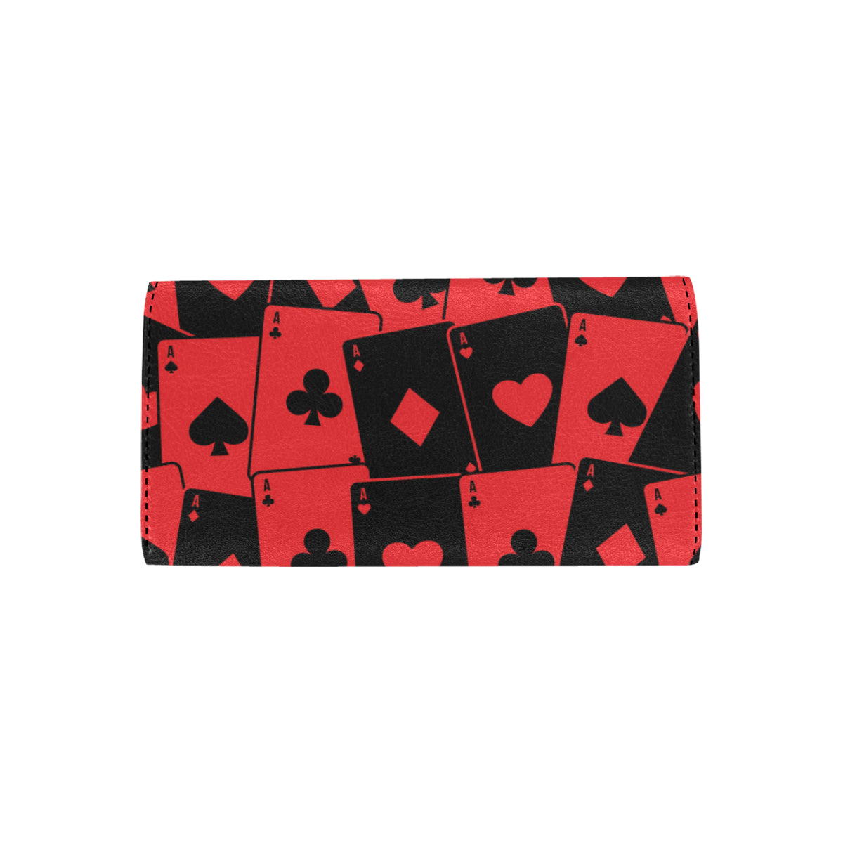 Poker Cards Pattern Print Design A01 Women's Trifold Wallet