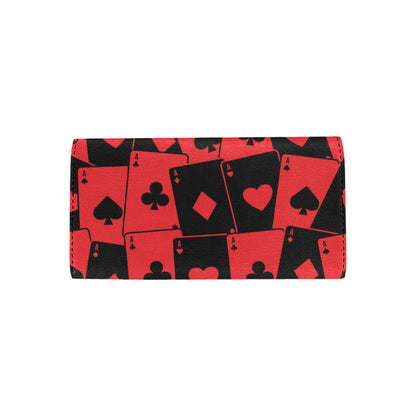 Poker Cards Pattern Print Design A01 Women's Trifold Wallet