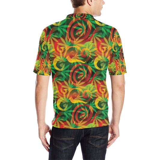 Rastafarian Pattern Print Design A01 Men Polo Shirt