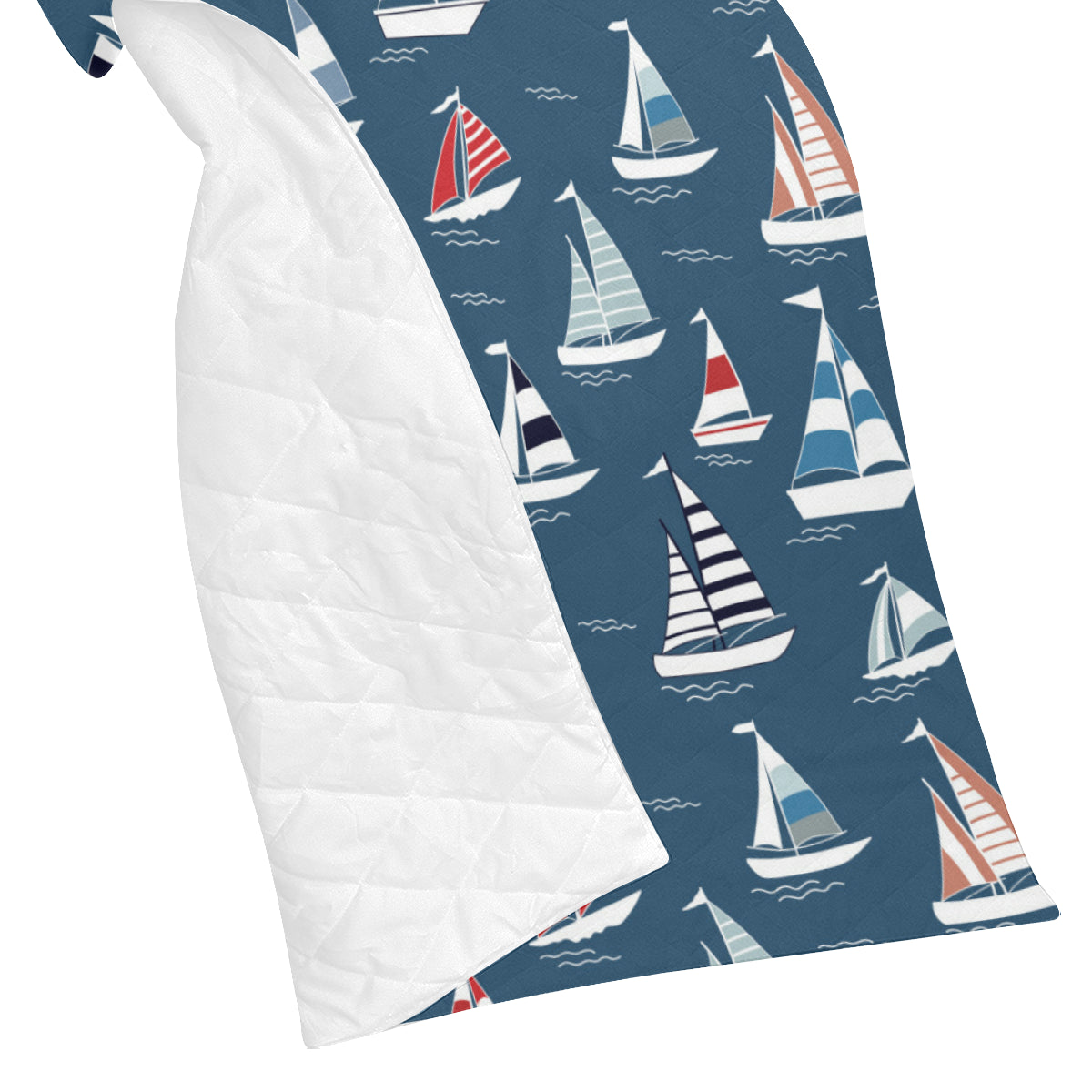 Sailing Ships Pattern Print Design A04 Premium Quilt