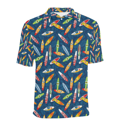 Surfboard Pattern Print Men Polo Shirt