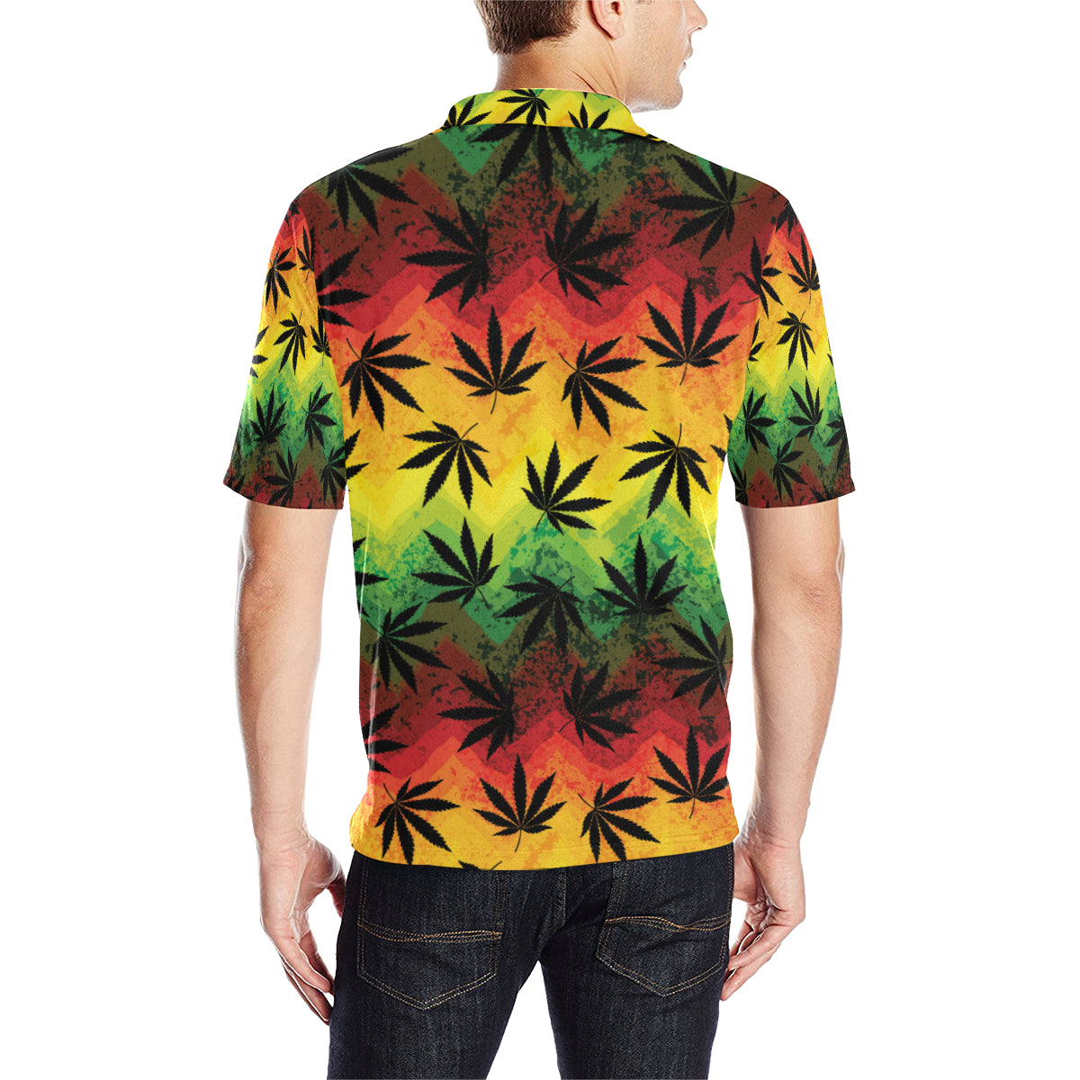 Rasta Pattern Print Design A02 Men Polo Shirt