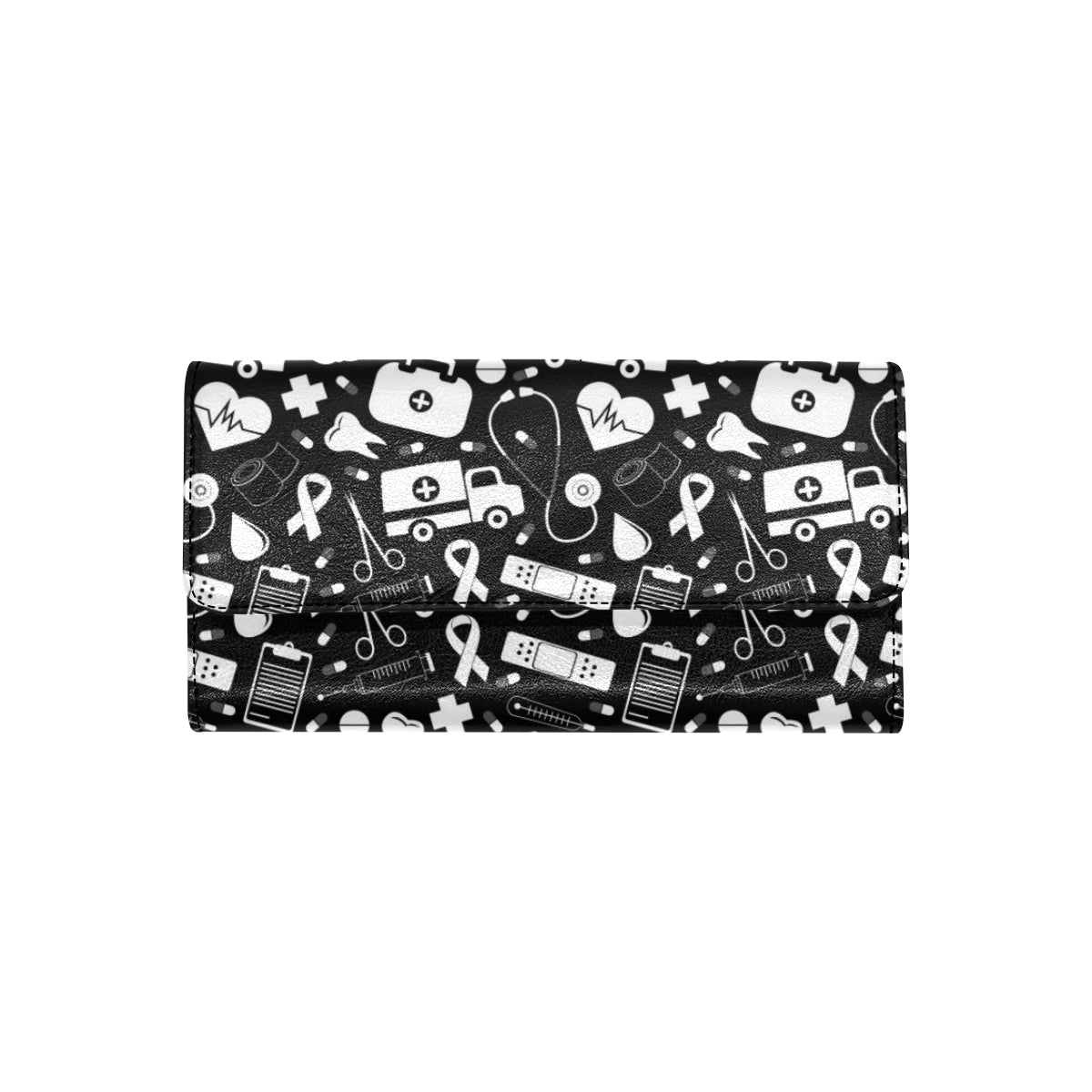 Medical Pattern Print Design 01 Women's Trifold Wallet