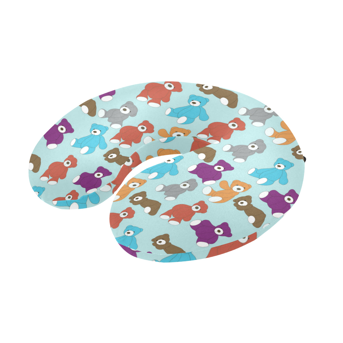 Bear Cute Pattern Print Design 03 U-Shaped Travel Neck Pillow