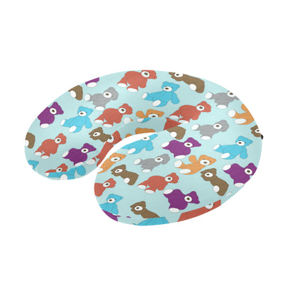 Bear Cute Pattern Print Design 03 U-Shaped Travel Neck Pillow