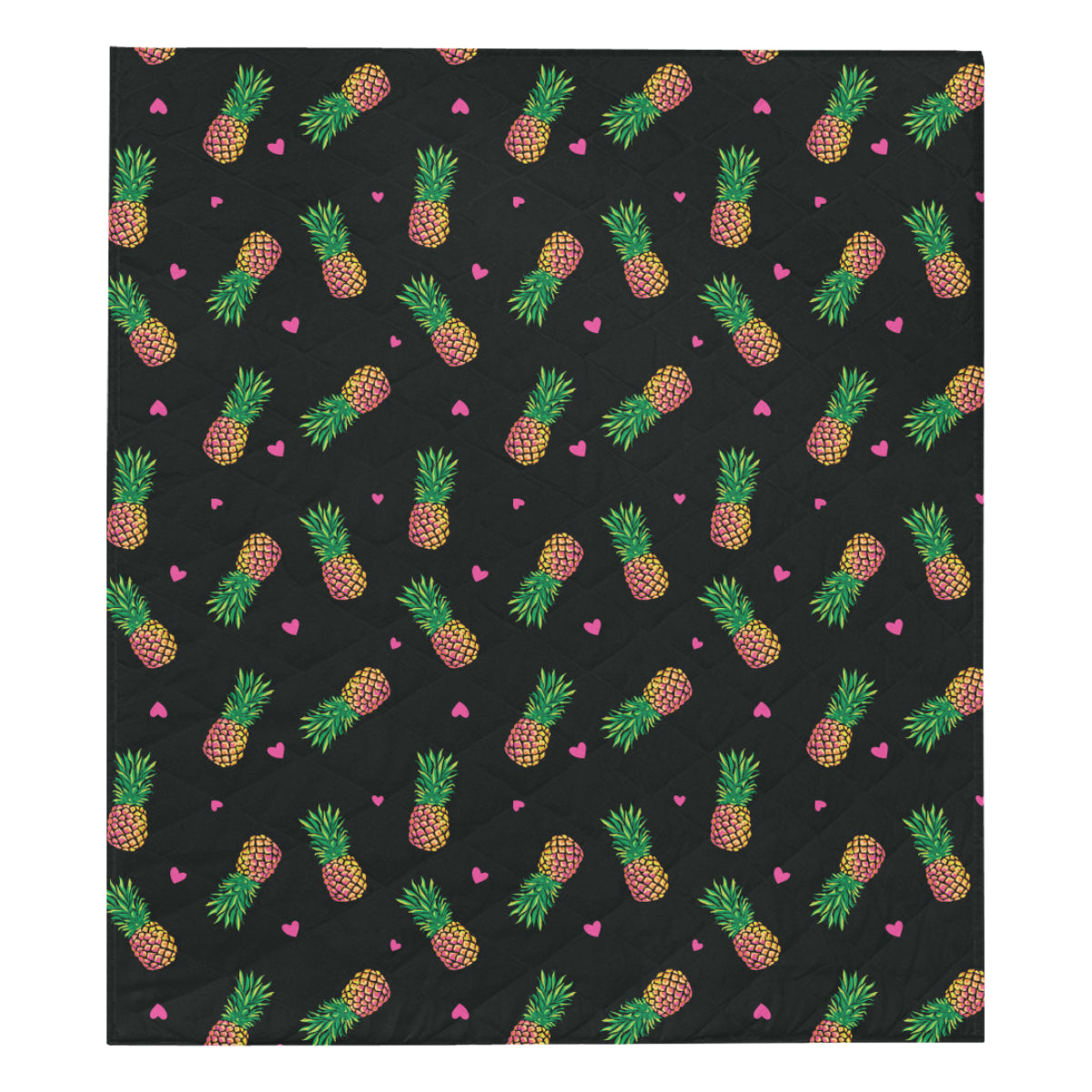 Neon Pineapple Pattern Print Design A04 Premium Quilt