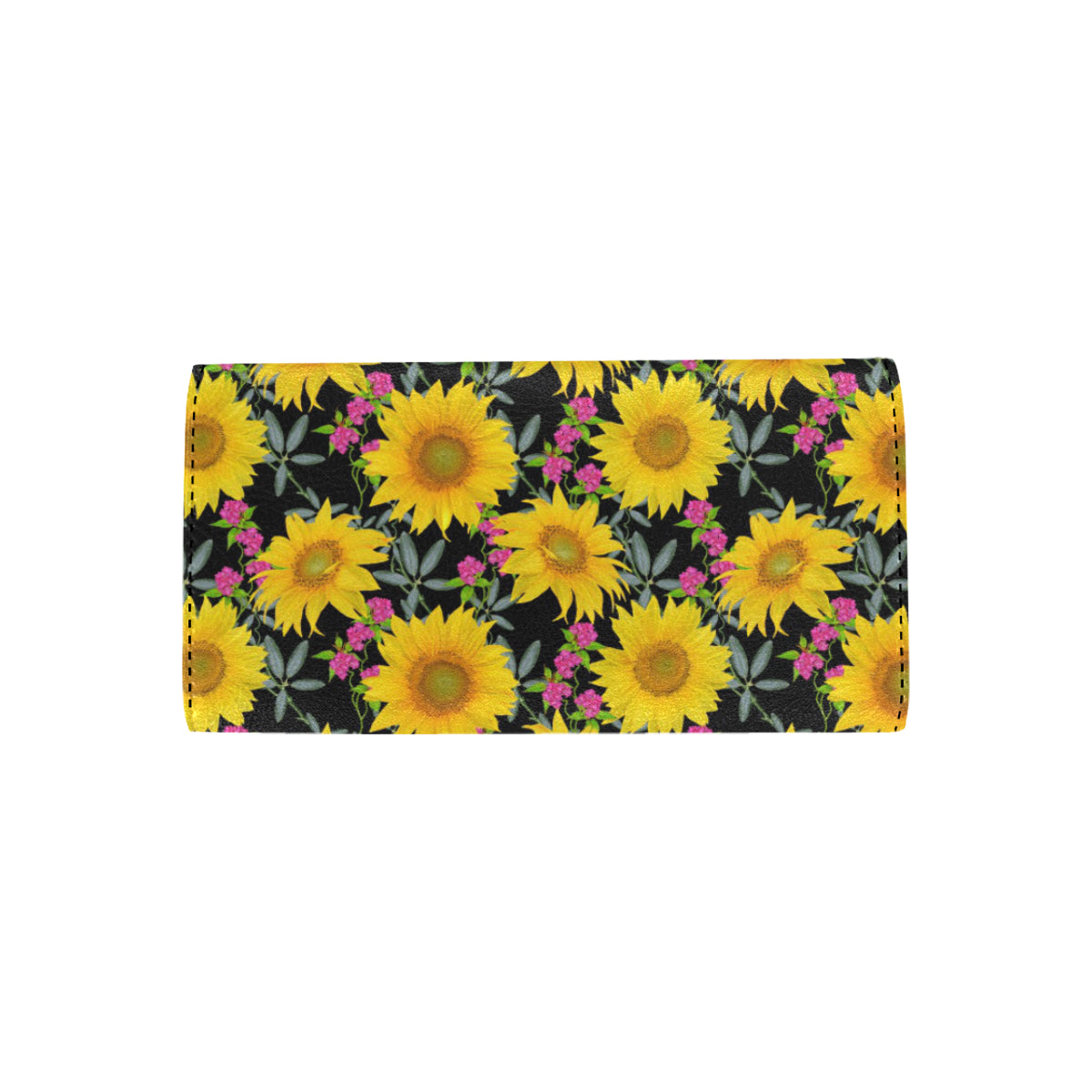 Sunflower Pattern Print Design SF014 Women's Trifold Wallet