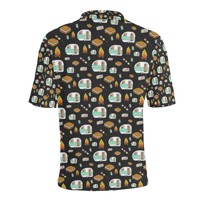 Camper marshmallow Camping Design Print Men Polo Shirt
