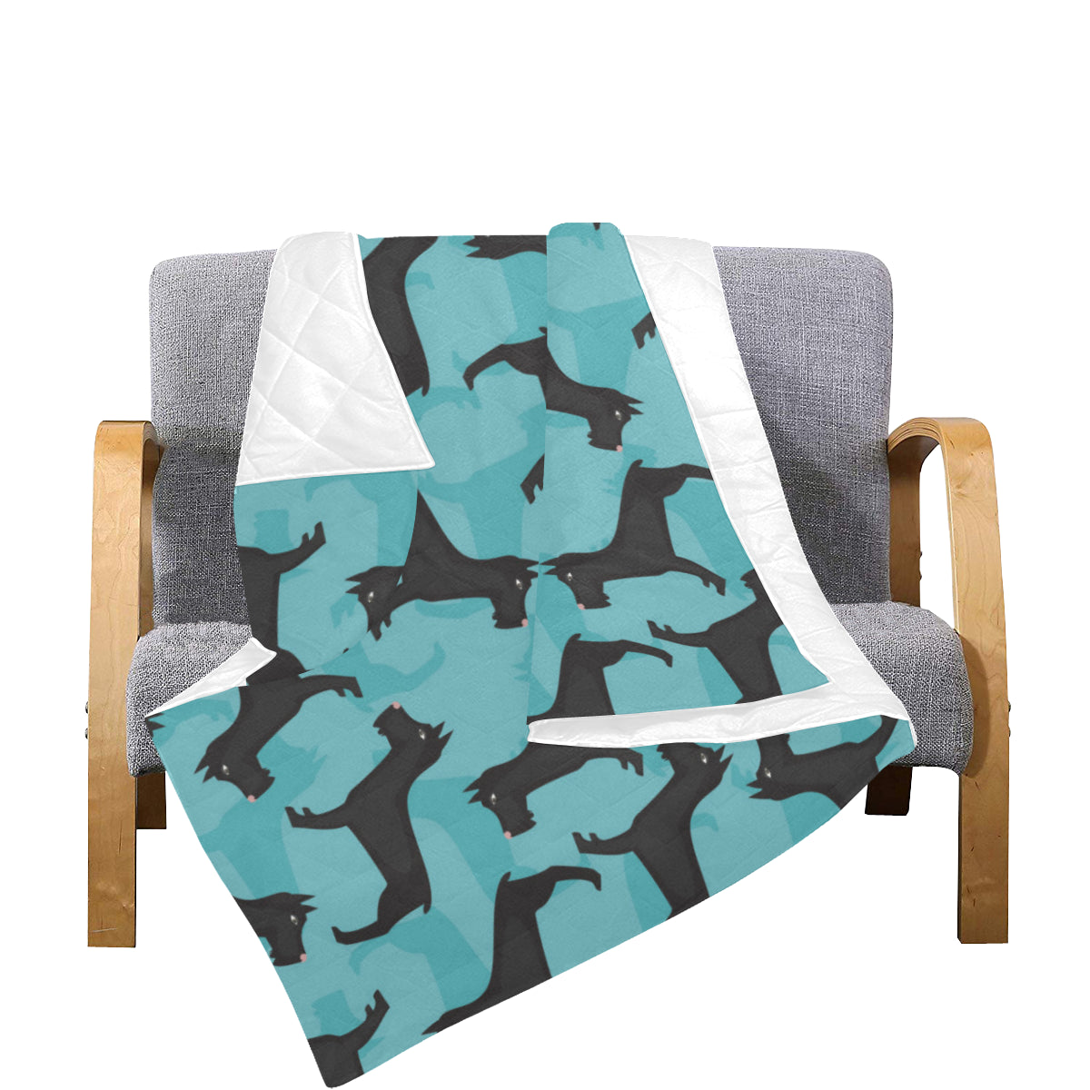 Schnauzers Pattern Print Design A01 Premium Quilt