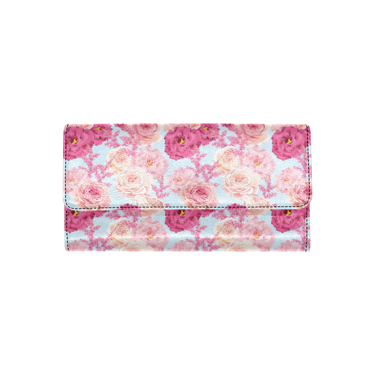 Lisianthus Pattern Print Design LT05 Women's Trifold Wallet