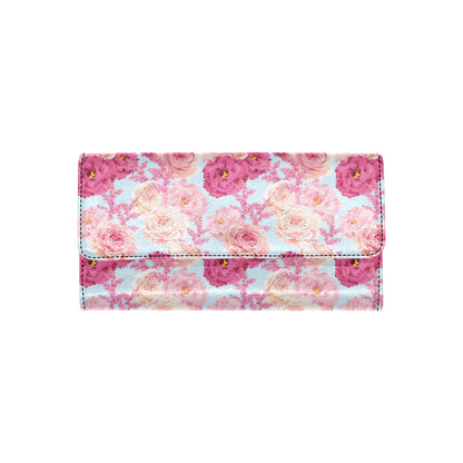 Lisianthus Pattern Print Design LT05 Women's Trifold Wallet