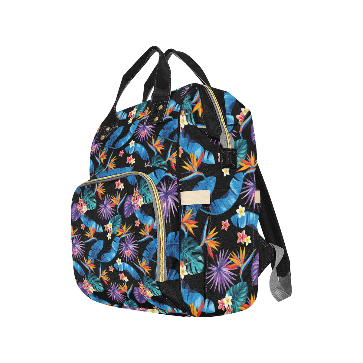 Tropical Flower Pattern Print Design TF018 Diaper Bag Backpack