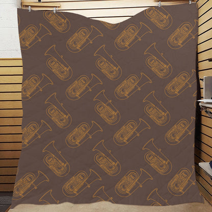 Tuba Pattern Print Design 02 Premium Quilt