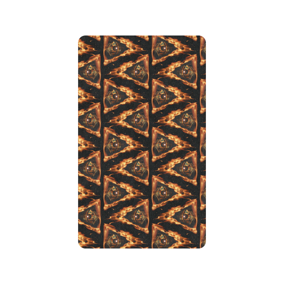 Eye of Horus in Flame Print Rubber Doormat