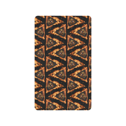 Eye of Horus in Flame Print Rubber Doormat