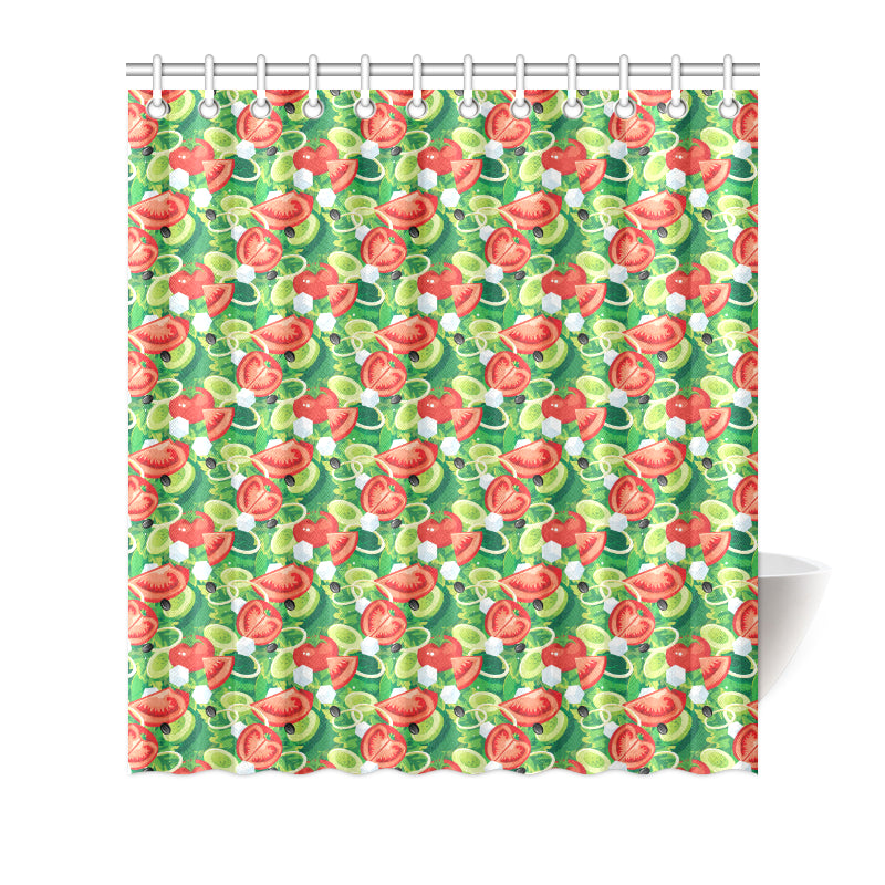Vegan Salad Themed Design Print Shower Curtain