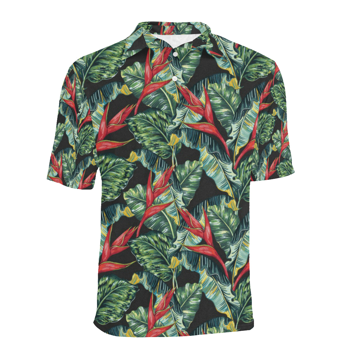 Bird Of Paradise Pattern Print Design BOP06 Men Polo Shirt