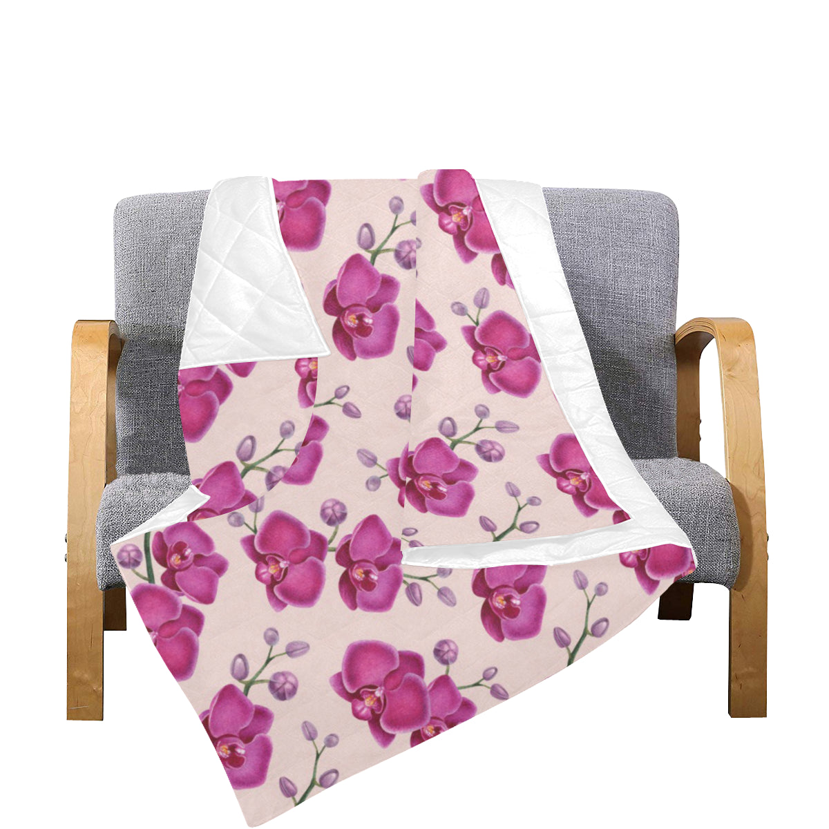 Orchid Purple Pattern Print Design OR04 Premium Quilt