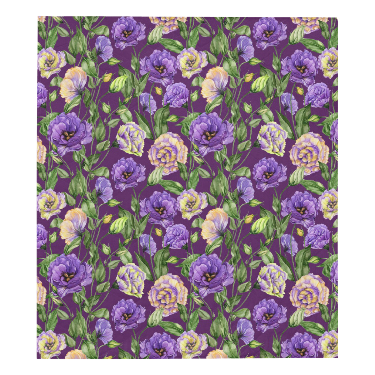 Lisianthus Pattern Print Design LT03 Premium Quilt