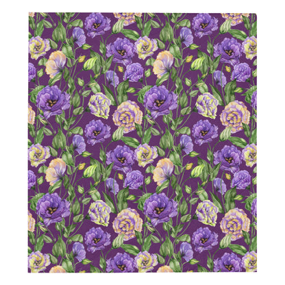 Lisianthus Pattern Print Design LT03 Premium Quilt
