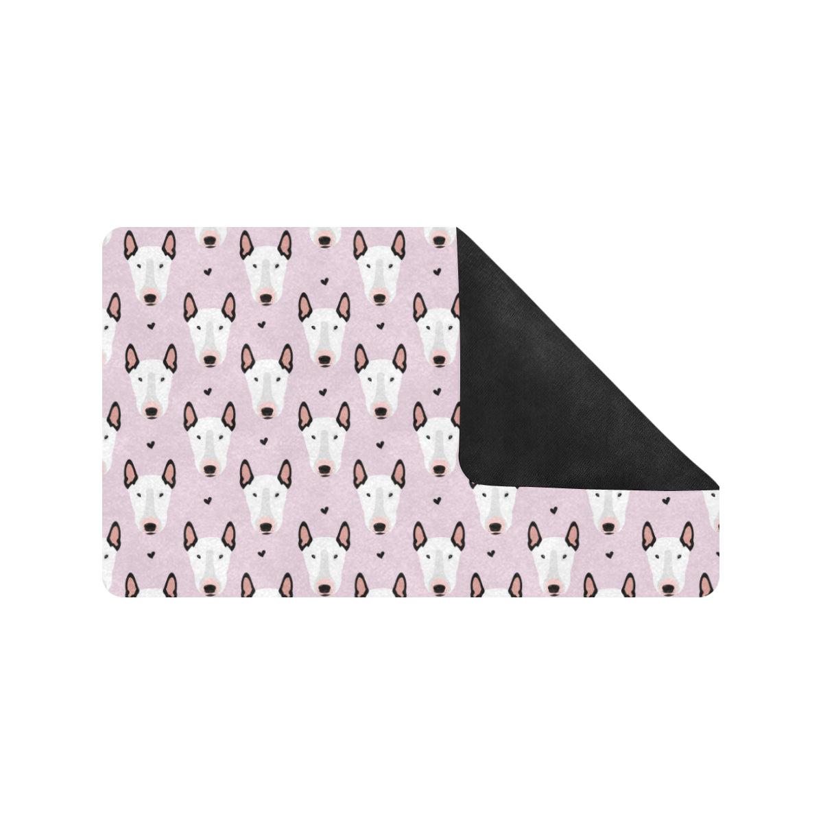Bull Terrier Pink Print Pattern Rubber Doormat