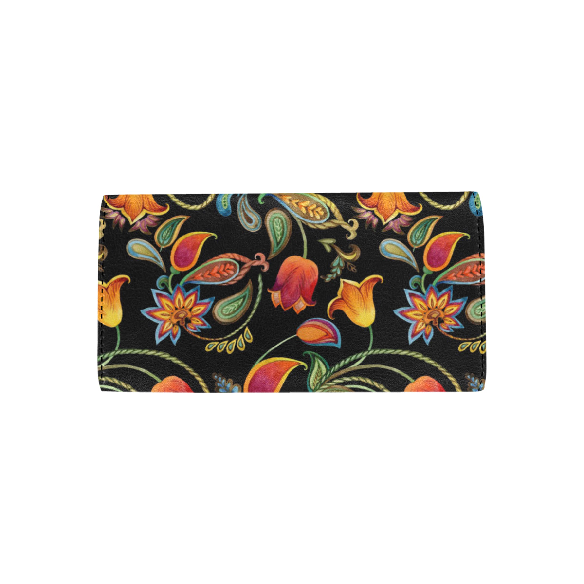 Tulip Boho Pattern Print Design TP09 Women's Trifold Wallet