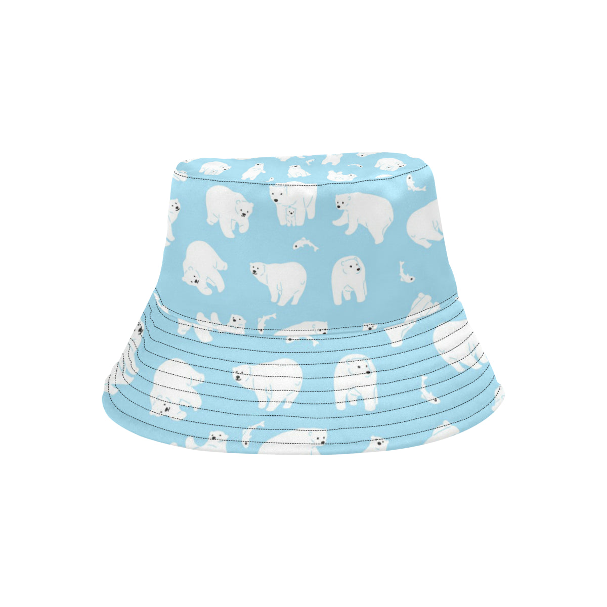 Polar Bear Pattern Print Design PB01 Unisex Bucket Hat
