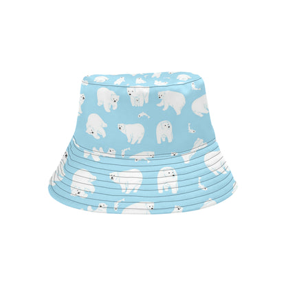 Polar Bear Pattern Print Design PB01 Unisex Bucket Hat