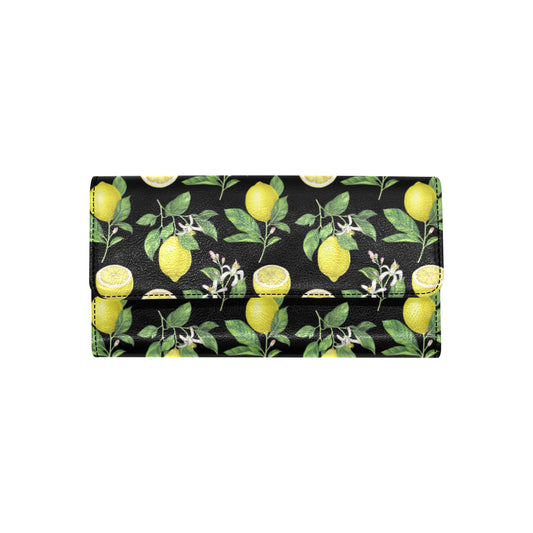 Lemon Pattern Print Design LM02 Women's Trifold Wallet