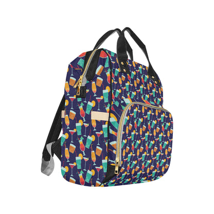 Cocktail Pattern Print Design 06 Diaper Bag Backpack