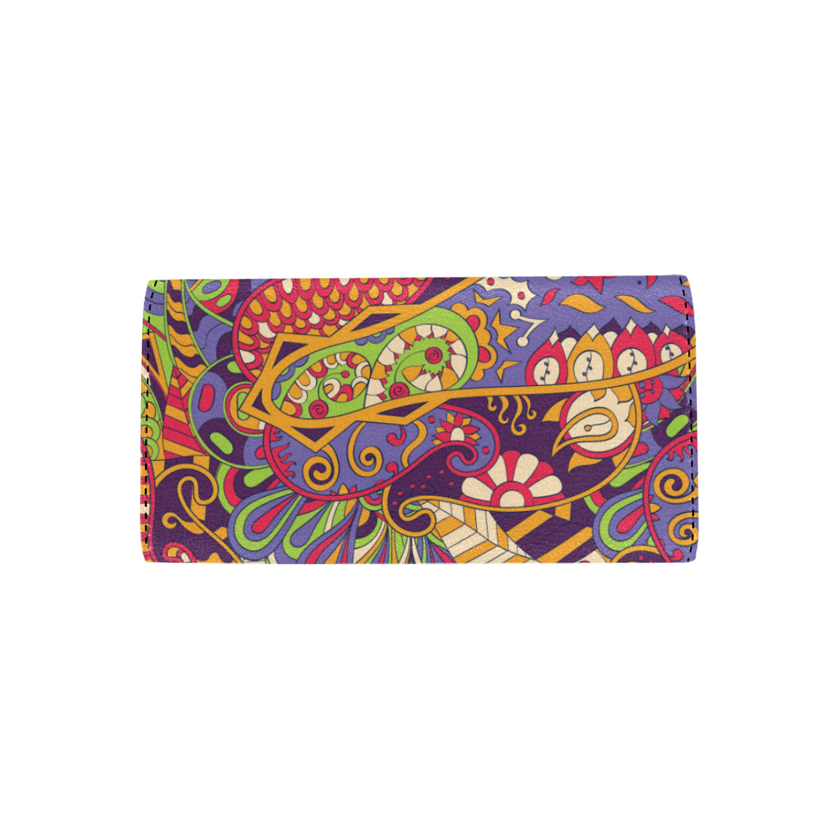 Funky Retro Pattern Print Design A04 Women's Trifold Wallet