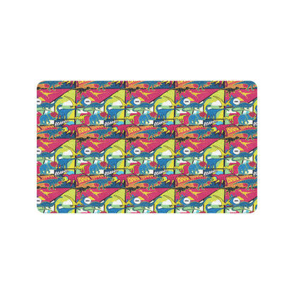 Dinosaur Comic Pop Art Style Rubber Doormat