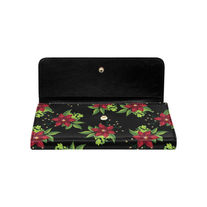Poinsettia Pattern Print Design A01 Women's Trifold Wallet