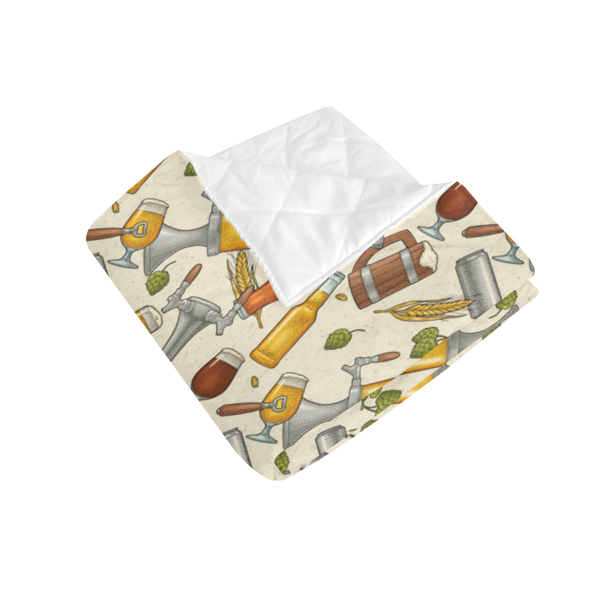 Beer Pattern Print Design 05 Premium Quilt