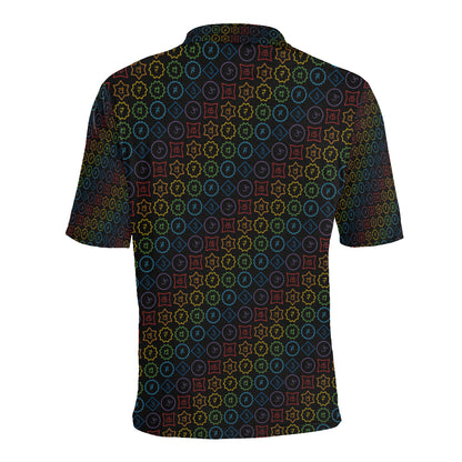 Chakra Colorful Symbol Pattern Men Polo Shirt