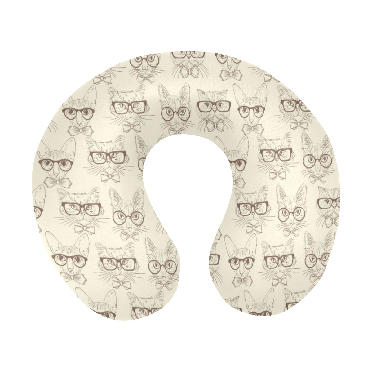 Cat Pattern Print Design 02 U-Shaped Travel Neck Pillow