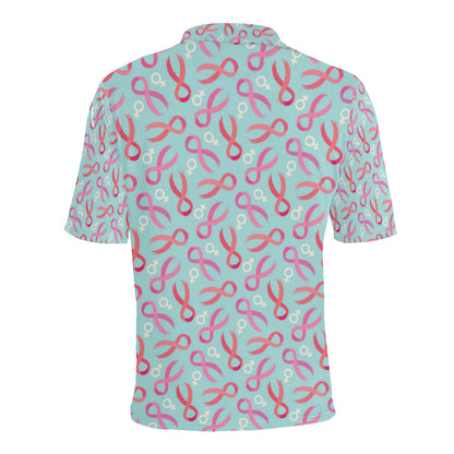 Breast cancer Pattern Print Design 03 Men Polo Shirt