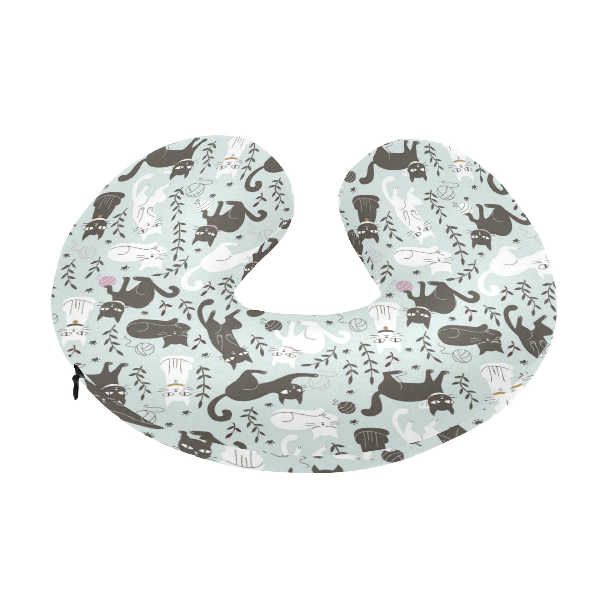 Cat Pattern Print Design 08 U-Shaped Travel Neck Pillow