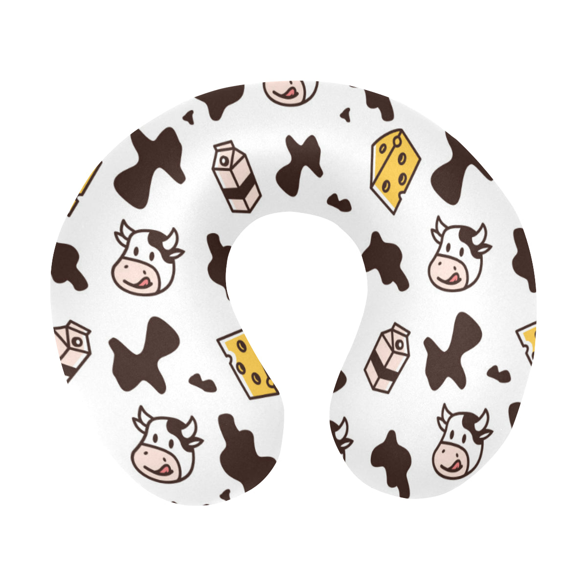 Cow Pattern Print Design 06 U-Shaped Travel Neck Pillow