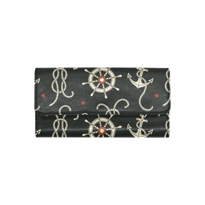 Nautical Anchor Pattern Women's Trifold Wallet