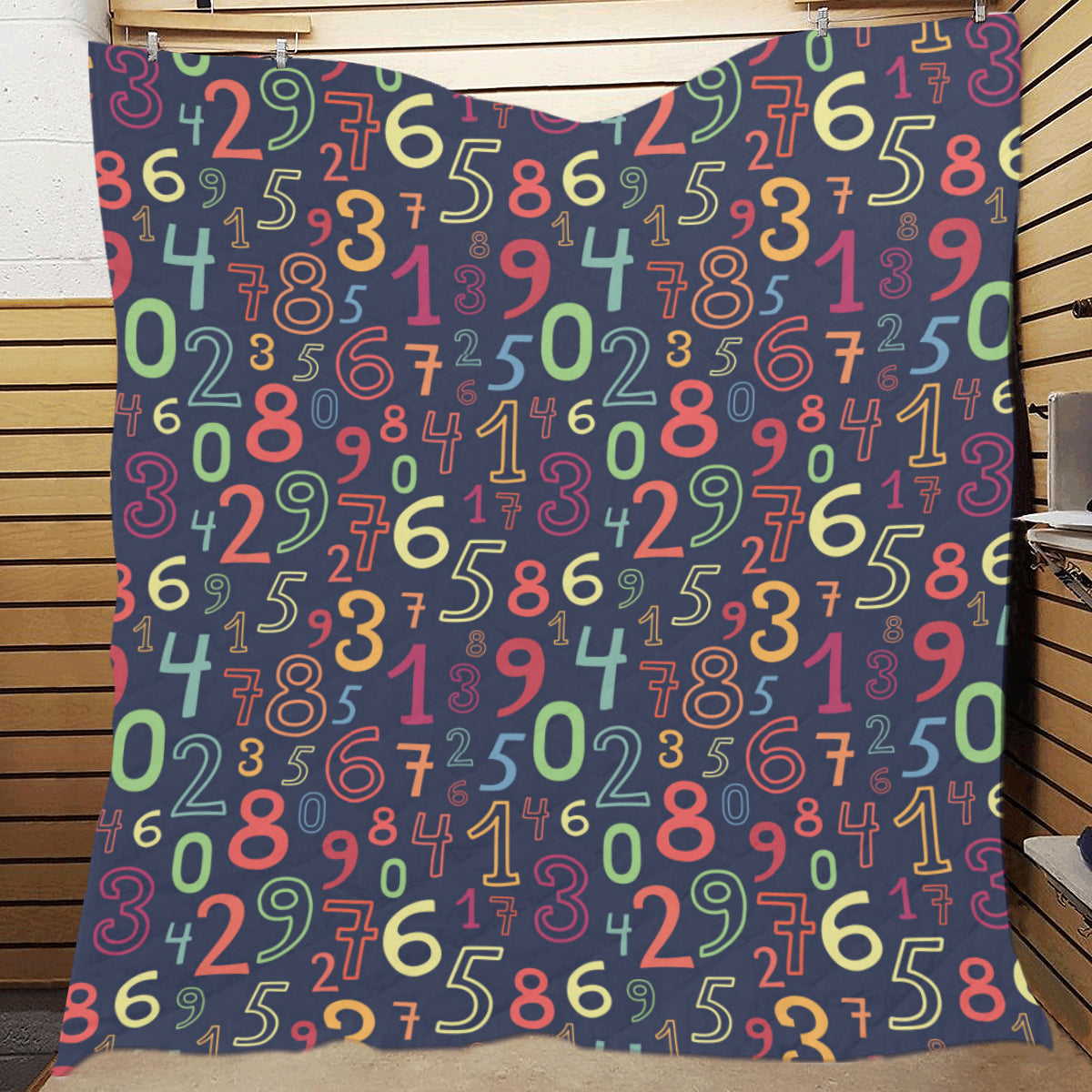 Number Pattern Print Design A01 Premium Quilt