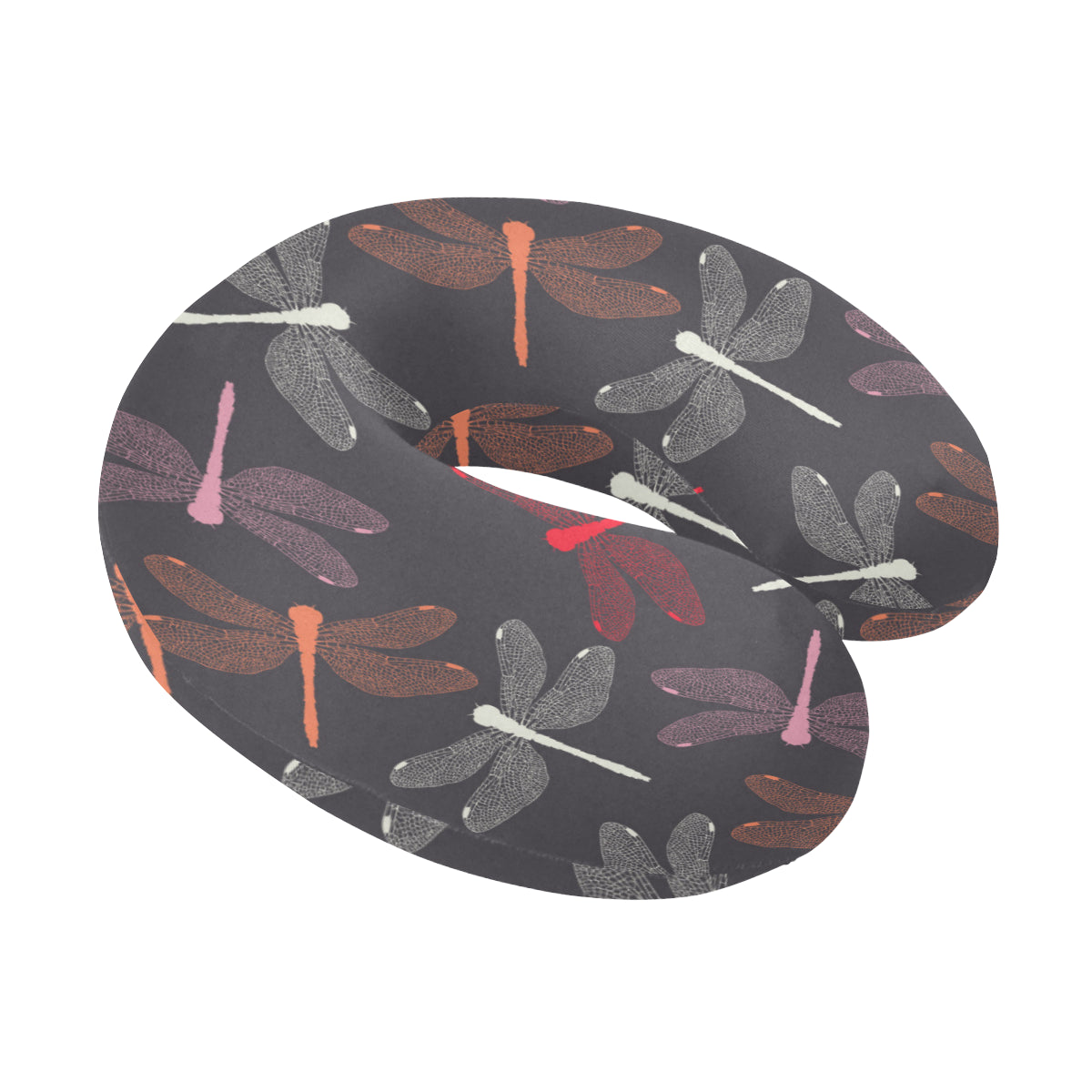 Dragonfly Pattern Print Design 01 U-Shaped Travel Neck Pillow