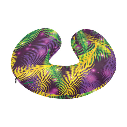 Mardi Gras Pattern Print Design 09 U-Shaped Travel Neck Pillow