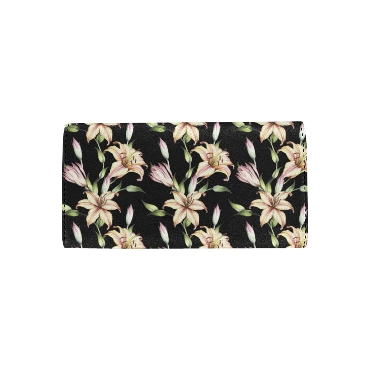Lily Pattern Print Design LY05 Women's Trifold Wallet