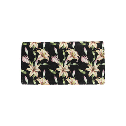 Lily Pattern Print Design LY05 Women's Trifold Wallet